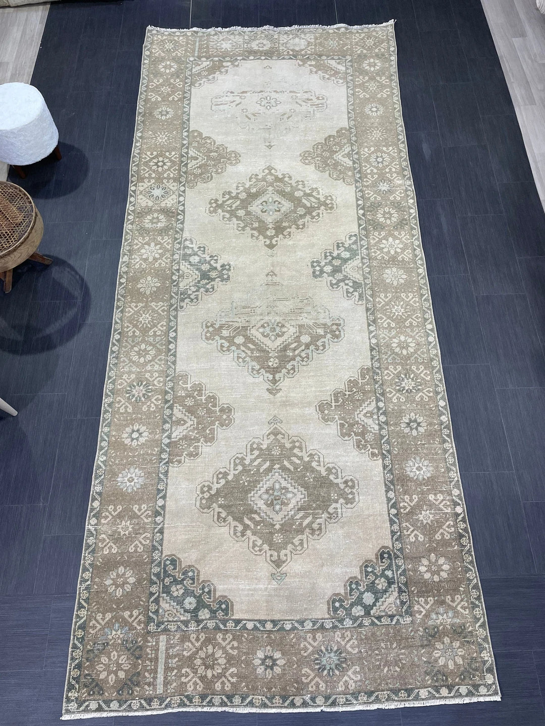 Navy Turkish Runner Rug 5' 1" x 12' 4" Hand-Knotted | No. WR58464