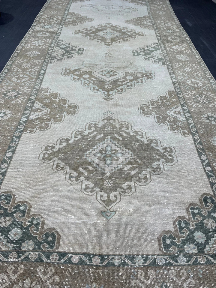 Navy Turkish Runner Rug 5' 1" x 12' 4" Hand-Knotted | No. WR58464