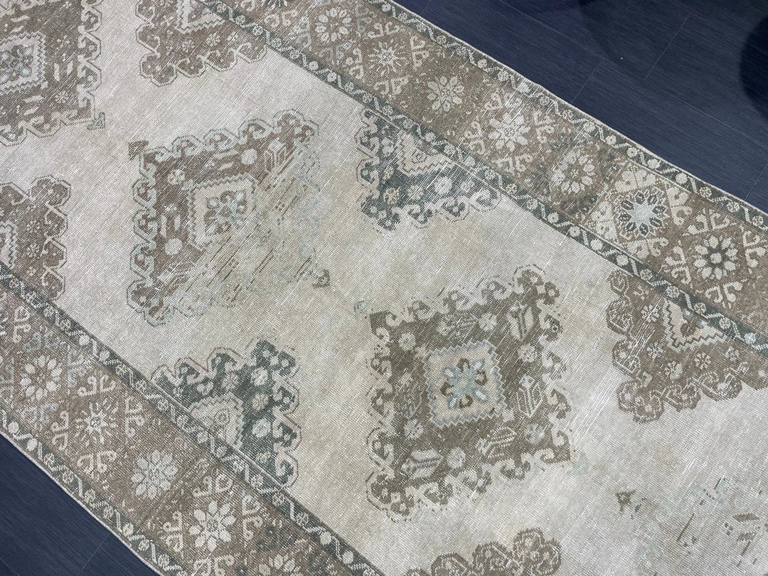 Navy Turkish Runner Rug 5' 1" x 12' 4" Hand-Knotted | No. WR58464