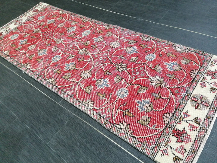 Beige Turkish Runner Rug 2' 6" x 6' 4" Hand-Knotted | No. WR58903