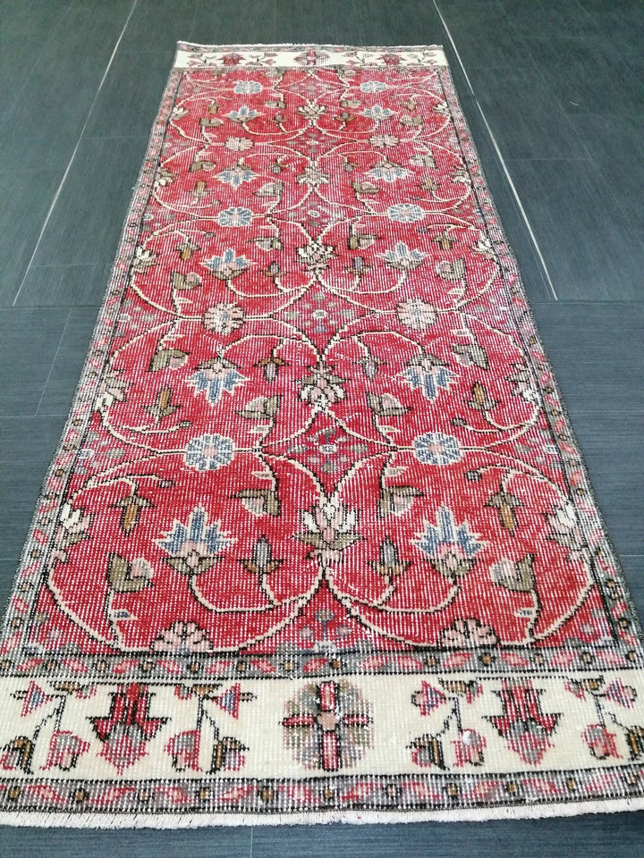 Beige Turkish Runner Rug 2' 6" x 6' 4" Hand-Knotted | No. WR58903