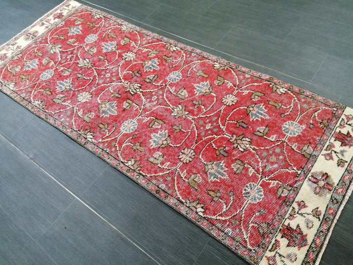 Beige Turkish Runner Rug 2' 6" x 6' 4" Hand-Knotted | No. WR58903