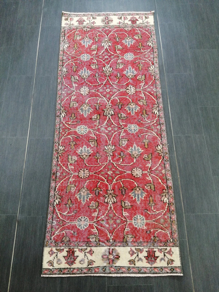 Beige Turkish Runner Rug 2' 6" x 6' 4" Hand-Knotted | No. WR58903