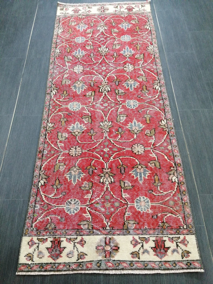 Beige Turkish Runner Rug 2' 6" x 6' 4" Hand-Knotted | No. WR58903