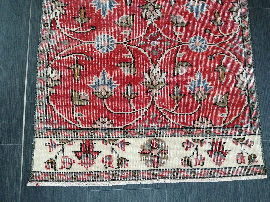 Beige Turkish Runner Rug 2' 6" x 6' 4" Hand-Knotted | No. WR58903