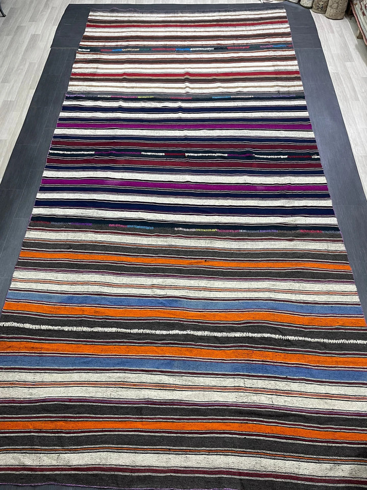 Rust Turkish Runner Rug 7' 6" x 15' 5" Hand-Knotted | No. WR59114