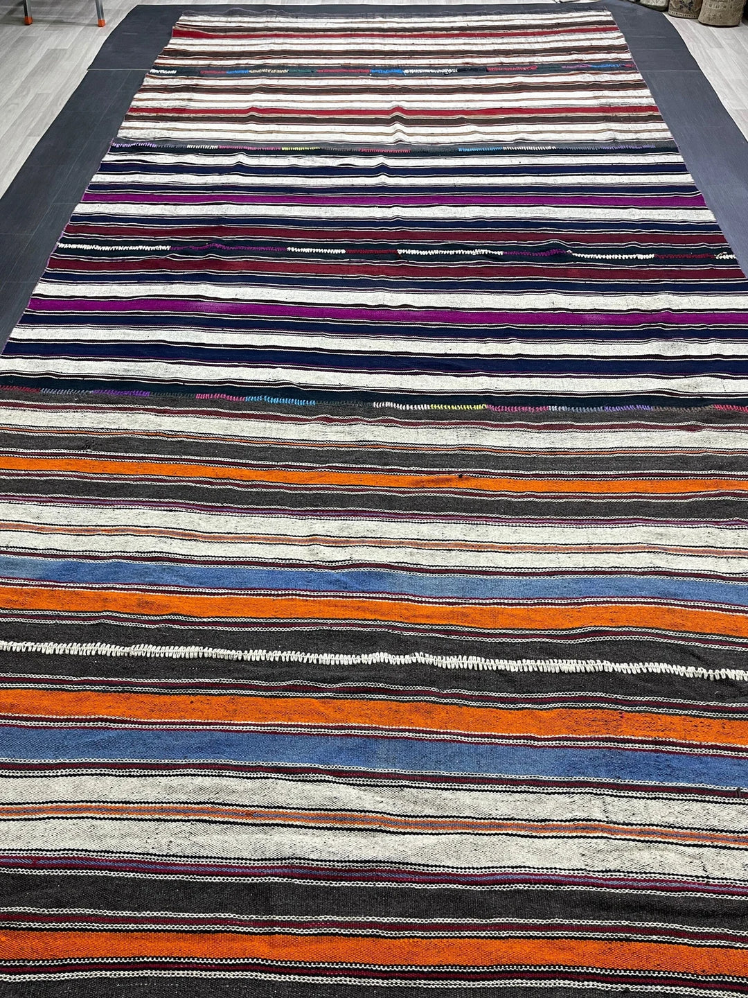 Rust Turkish Runner Rug 7' 6" x 15' 5" Hand-Knotted | No. WR59114