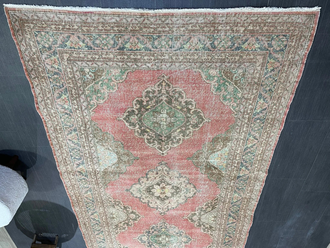 Tan Turkish Runner Rug 4' 10" x 12' 6" Hand-Knotted | No. WR59242