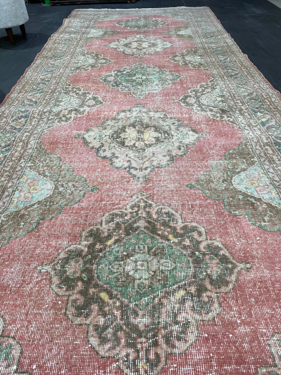 Tan Turkish Runner Rug 4' 10" x 12' 6" Hand-Knotted | No. WR59242