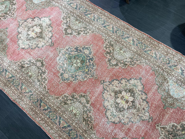 Tan Turkish Runner Rug 4' 10" x 12' 6" Hand-Knotted | No. WR59242