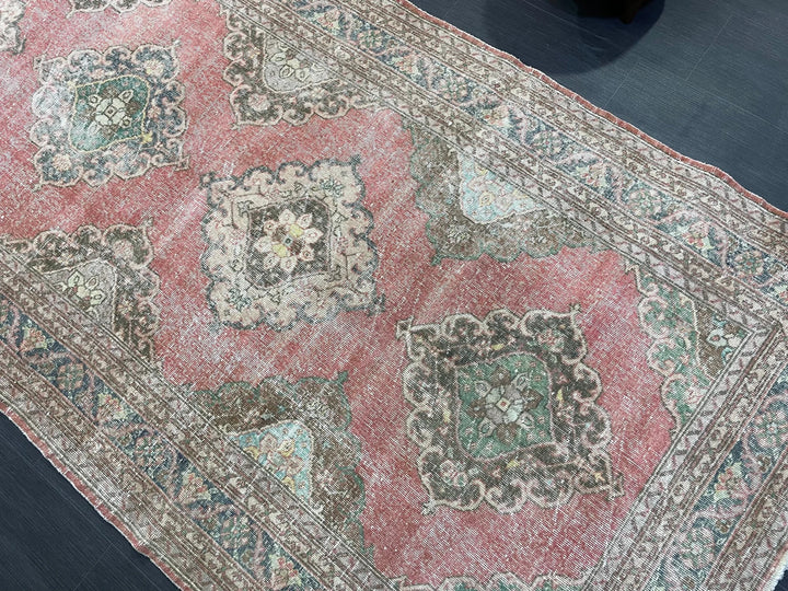Tan Turkish Runner Rug 4' 10" x 12' 6" Hand-Knotted | No. WR59242