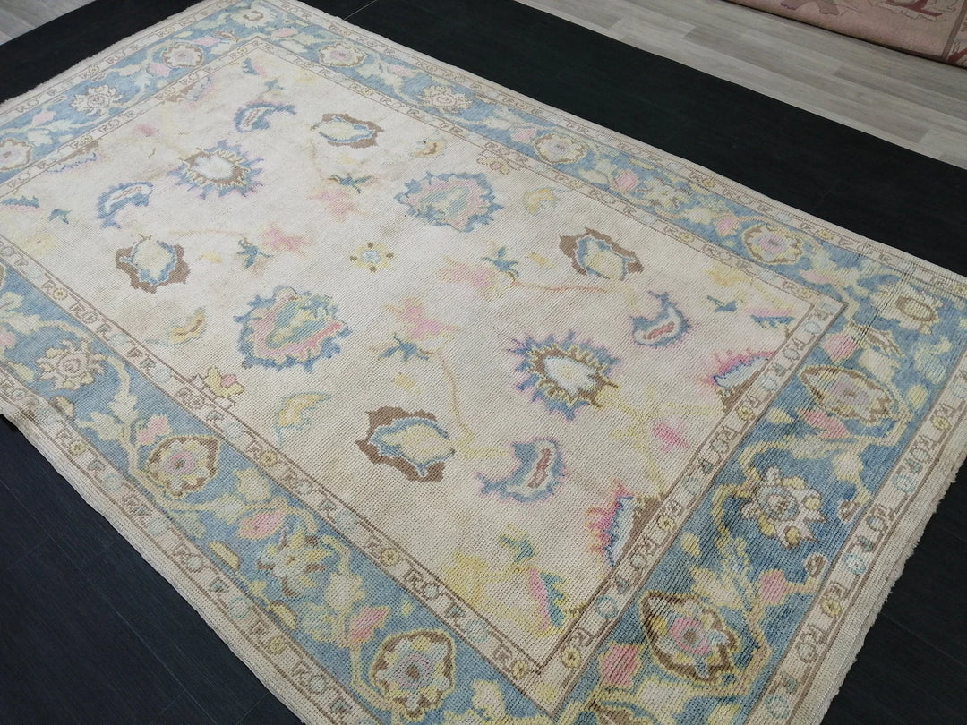 Beige Turkish Runner Rug 6' 2" x 10' 4" Hand-Knotted | No. WR59542