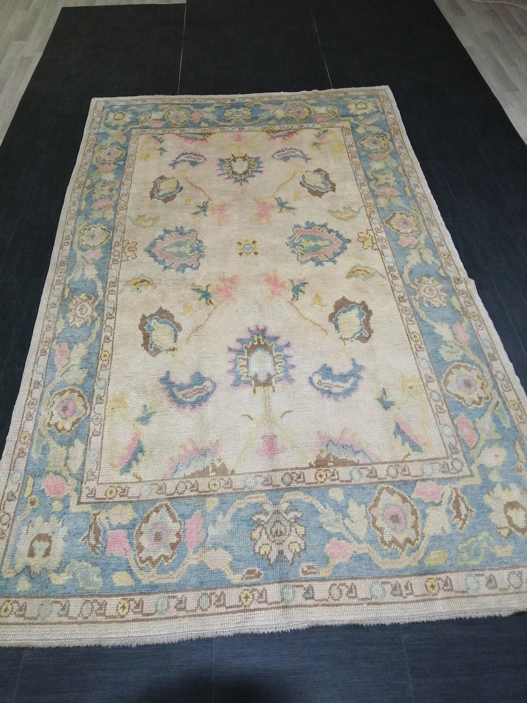 Beige Turkish Runner Rug 6' 2" x 10' 4" Hand-Knotted | No. WR59542