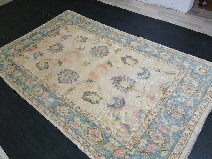 Beige Turkish Runner Rug 6' 2" x 10' 4" Hand-Knotted | No. WR59542