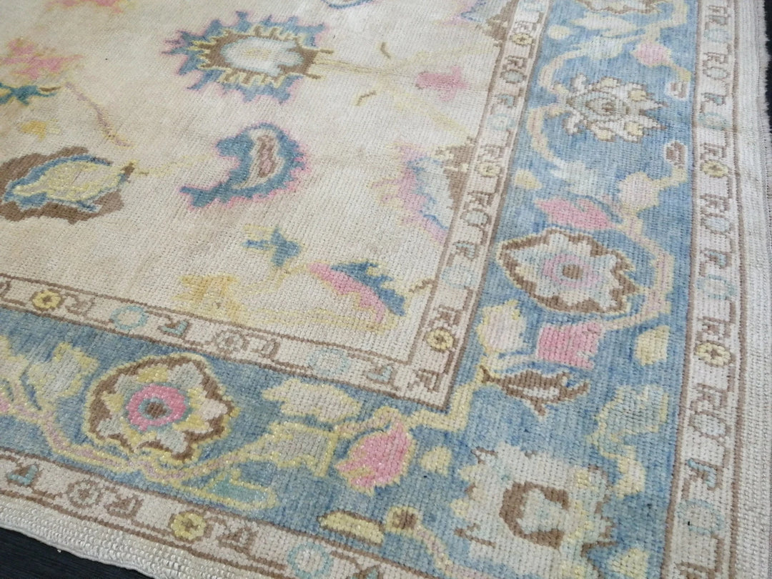 Beige Turkish Runner Rug 6' 2" x 10' 4" Hand-Knotted | No. WR59542