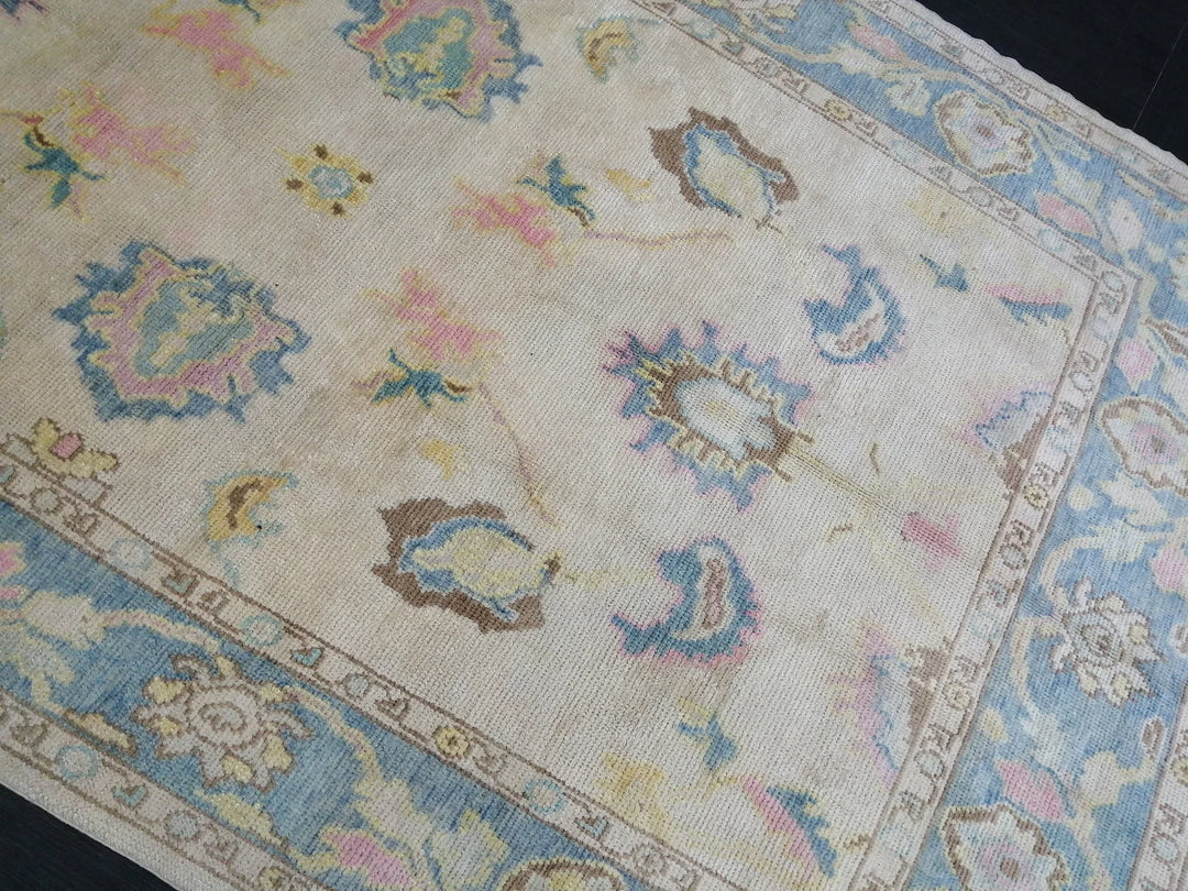 Beige Turkish Runner Rug 6' 2" x 10' 4" Hand-Knotted | No. WR59542