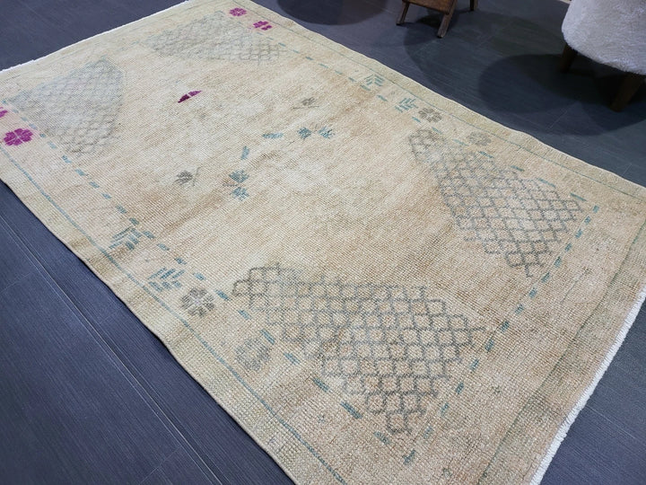 Rust Turkish Runner Rug 3' 4" x 5' 8" Hand-Knotted | No. WR59593