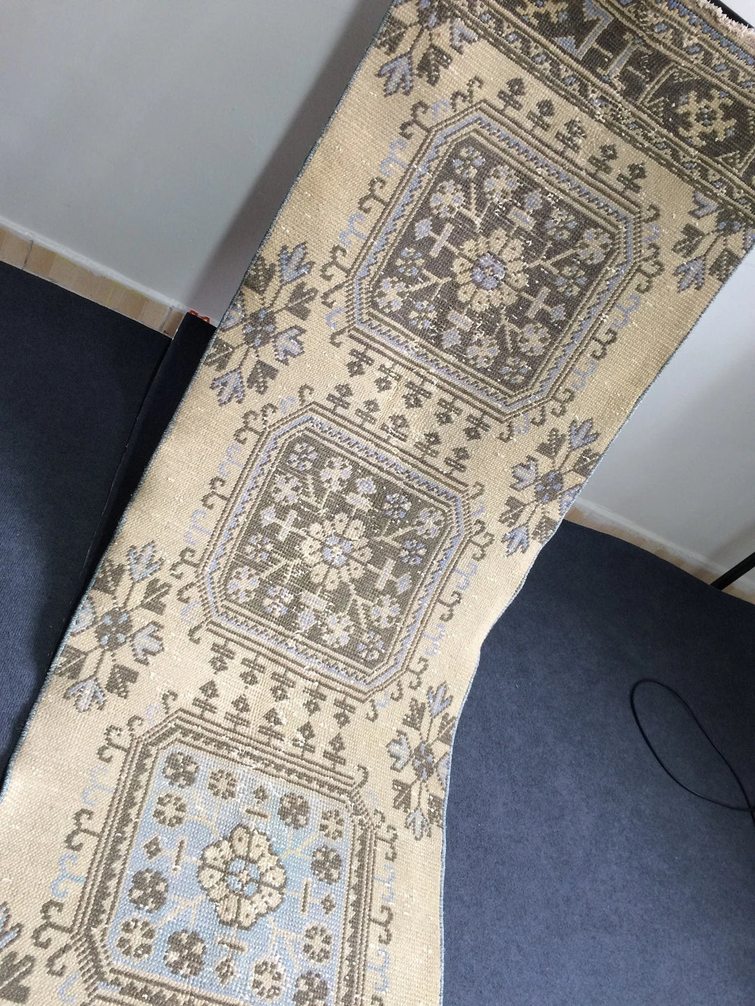 Beige Turkish Runner Rug 2' 8" x 12' Hand-Knotted | No. WR59663