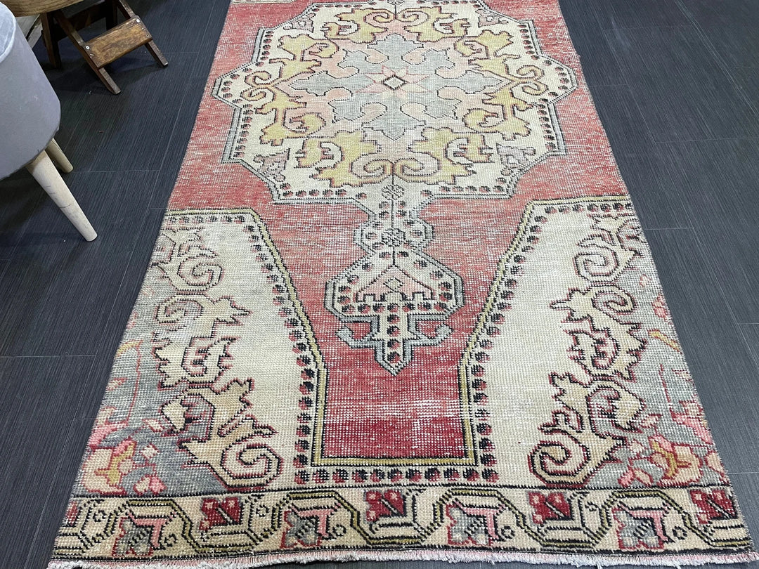 Rust Turkish Runner Rug 3' 3" x 7' 7" Hand-Knotted | No. WR59715