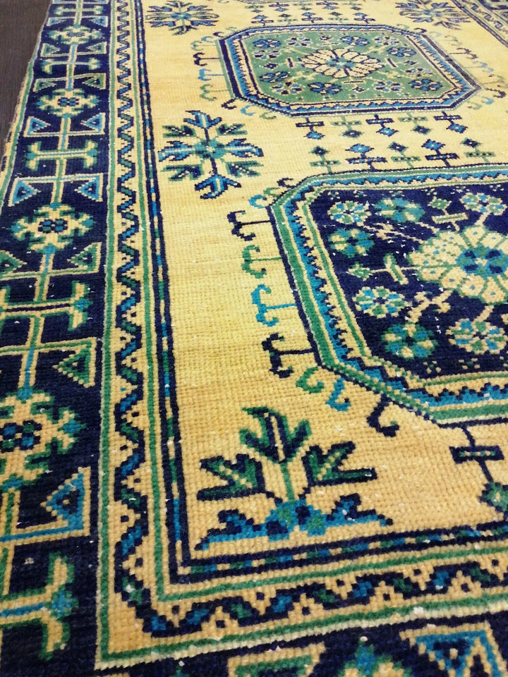 Beige Turkish Runner Rug 3' 11" x 11' 4" Hand-Knotted | No. WR59887