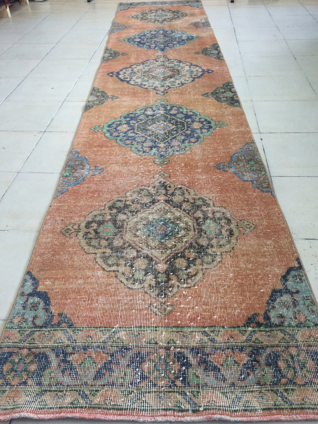 Rust Turkish Runner Rug 2' 8" x 12' 8" Hand-Knotted | No. WR59981