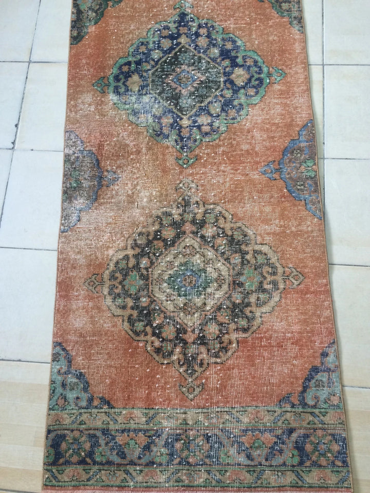 Rust Turkish Runner Rug 2' 8" x 12' 8" Hand-Knotted | No. WR59981