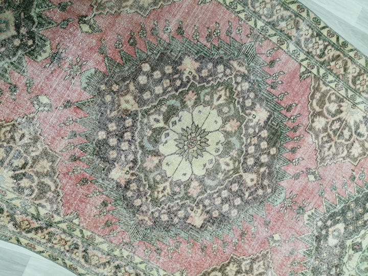 Beige Turkish Runner Rug 4' 8" x 12' 8" Hand-Knotted | No. WR60428