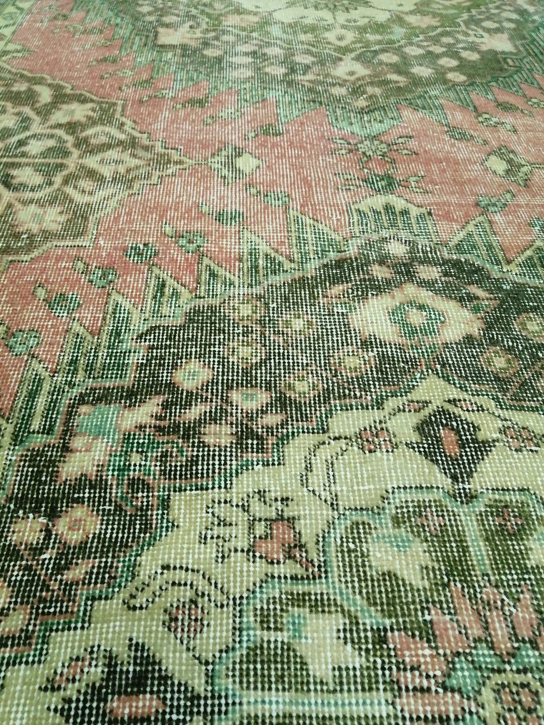 Beige Turkish Runner Rug 4' 8" x 12' 8" Hand-Knotted | No. WR60428