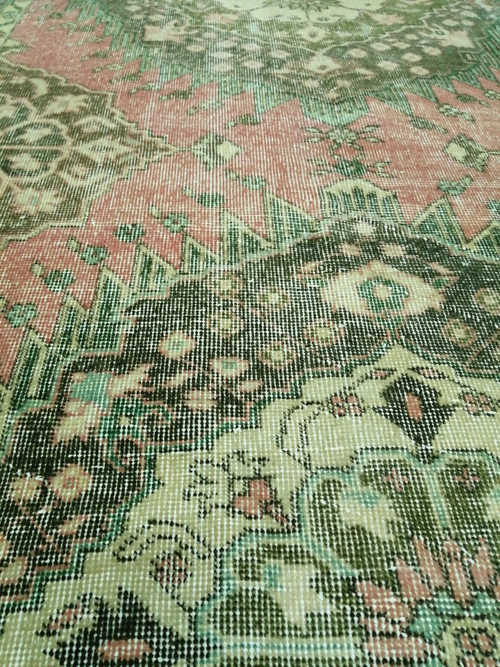 Beige Turkish Runner Rug 4' 8" x 12' 8" Hand-Knotted | No. WR60428