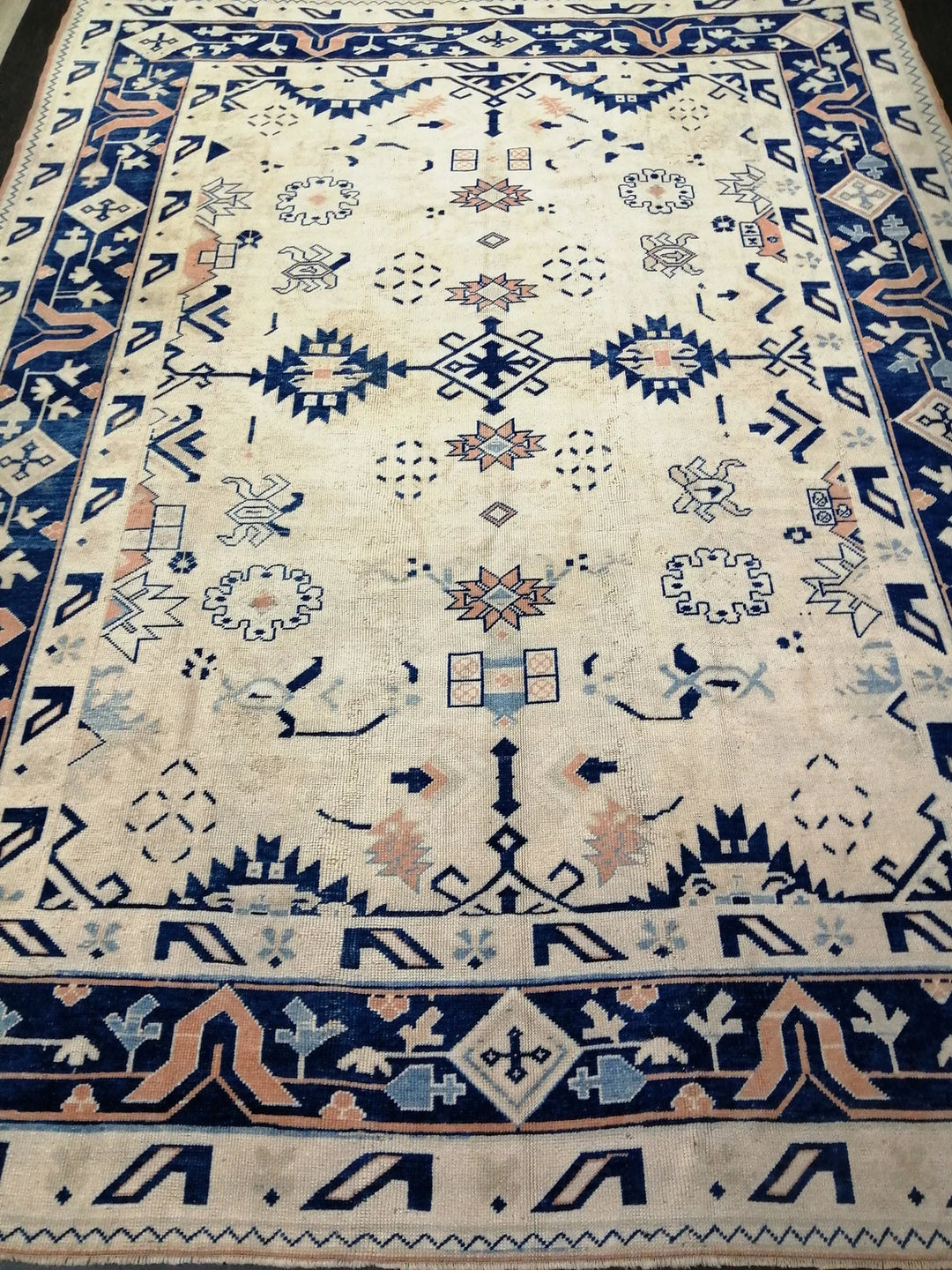 Navy Turkish Oushak Rug 9' 2" x 12' 2" Hand-Knotted | No. WR60743