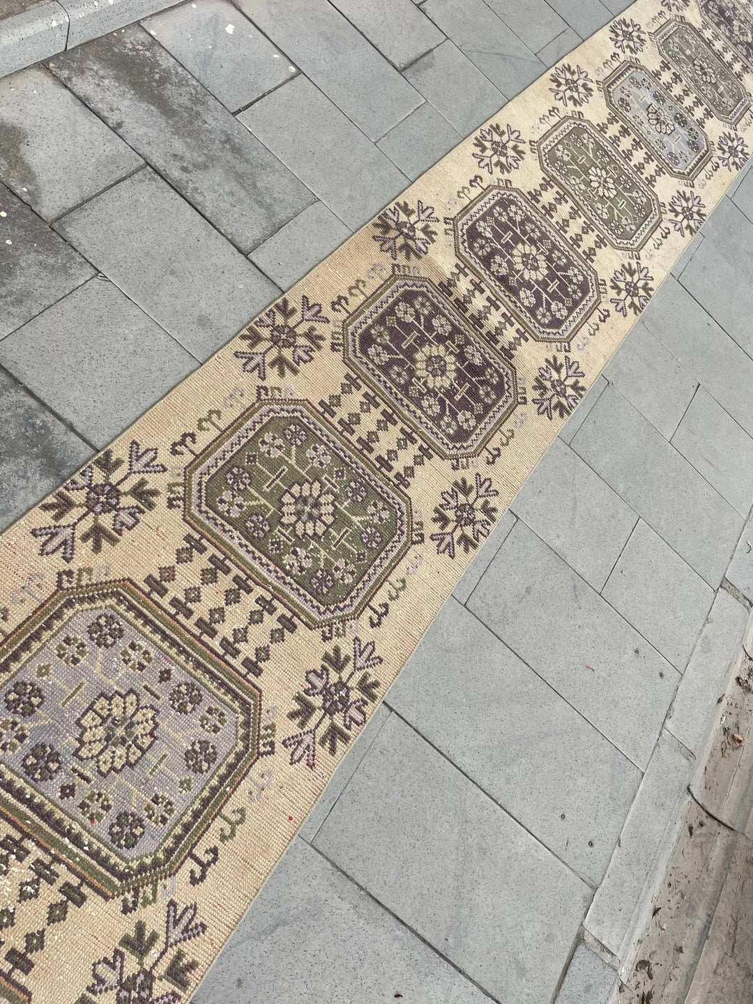 Beige Turkish Runner Rug 2' 6" x 20' 2" Hand-Knotted | No. WR61037