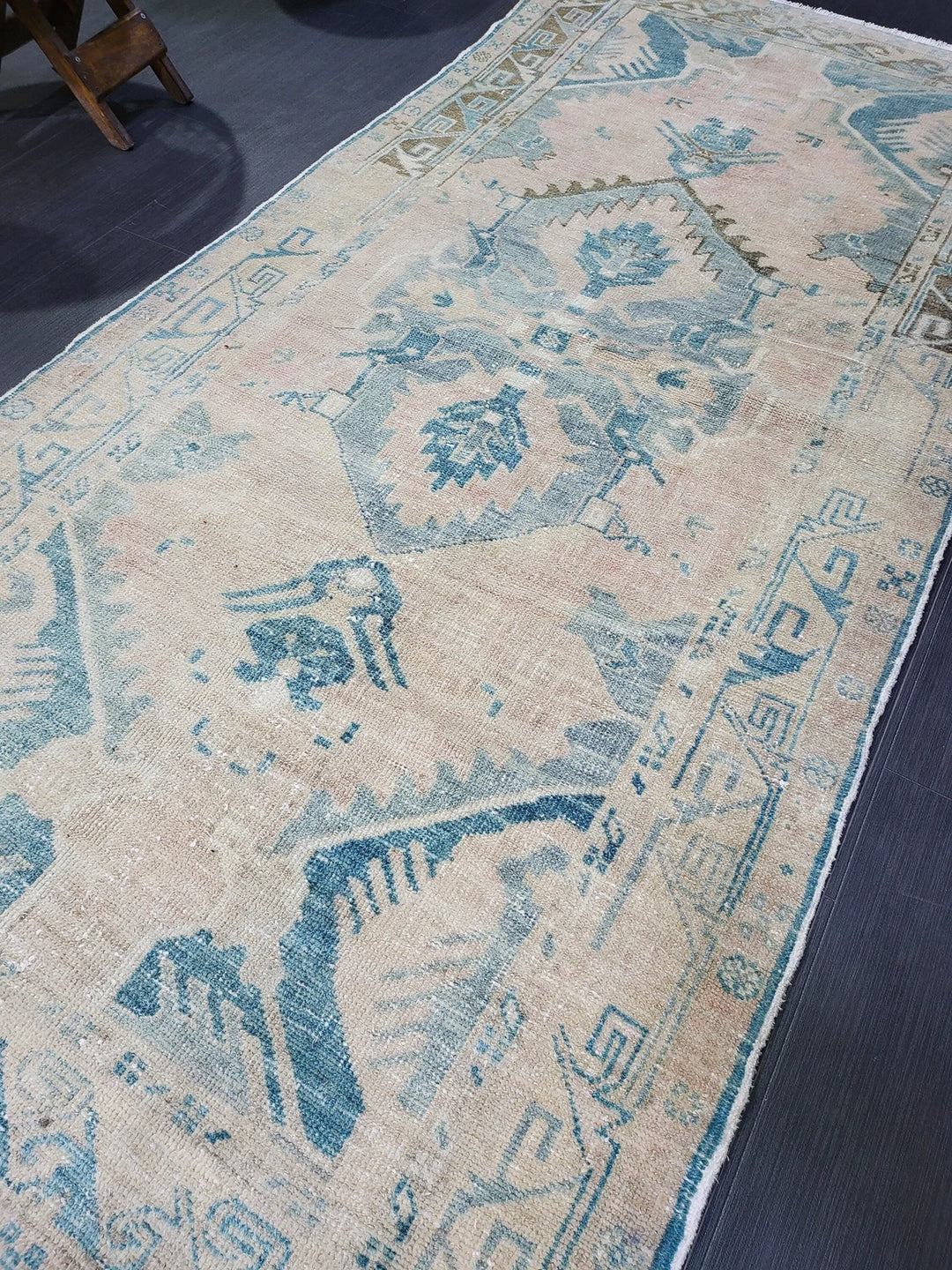 Beige Turkish Runner Rug 3' 4" x 7' 2" Hand-Knotted | No. WR61412