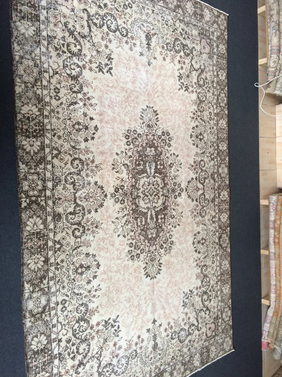Beige Turkish Runner Rug 6' 4" x 10' Hand-Knotted | No. WR61446