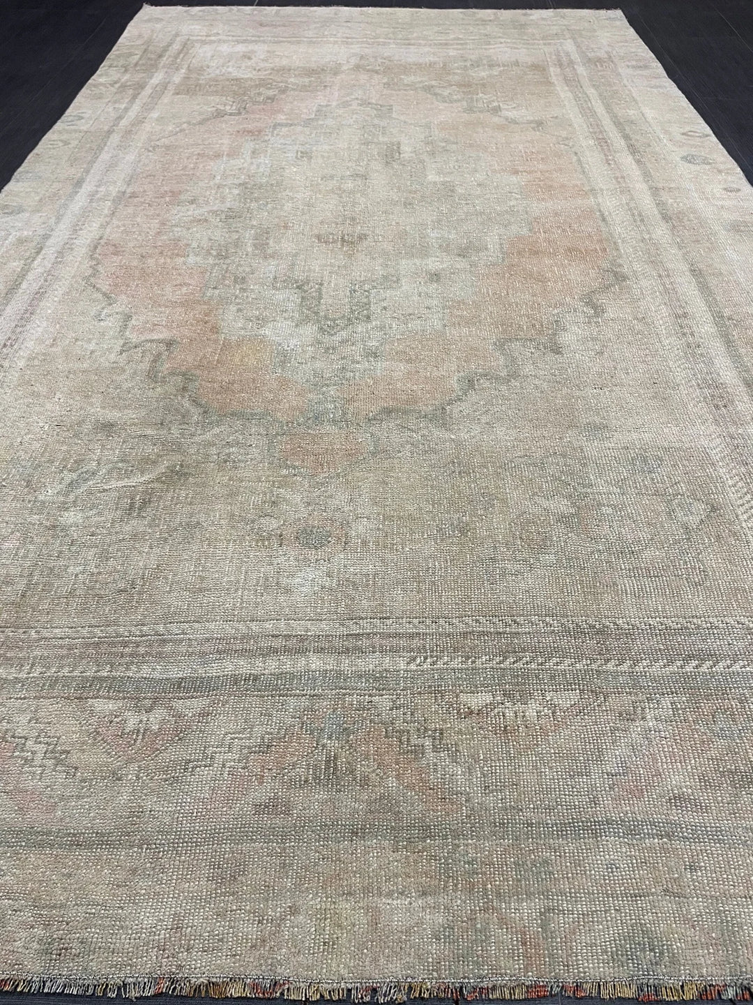 Beige Turkish Runner Rug 5' x 8' 10" Hand-Knotted | No. WR61569