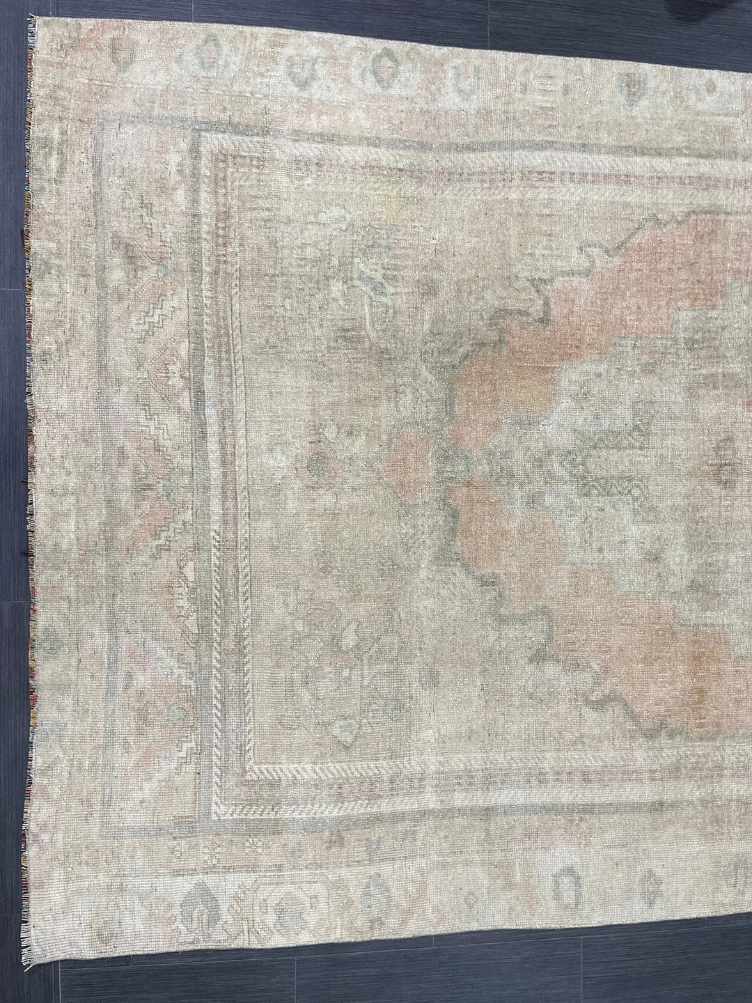 Beige Turkish Runner Rug 5' x 8' 10" Hand-Knotted | No. WR61569