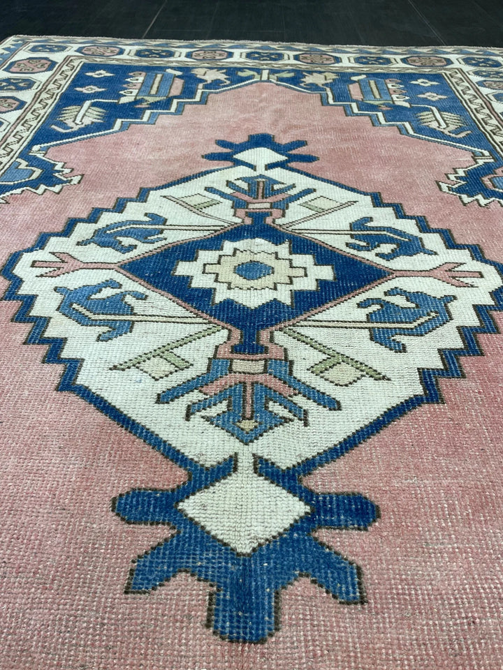 Blue Turkish Oushak Rug 5' 3" x 7' 6" Hand-Knotted | No. WR61654