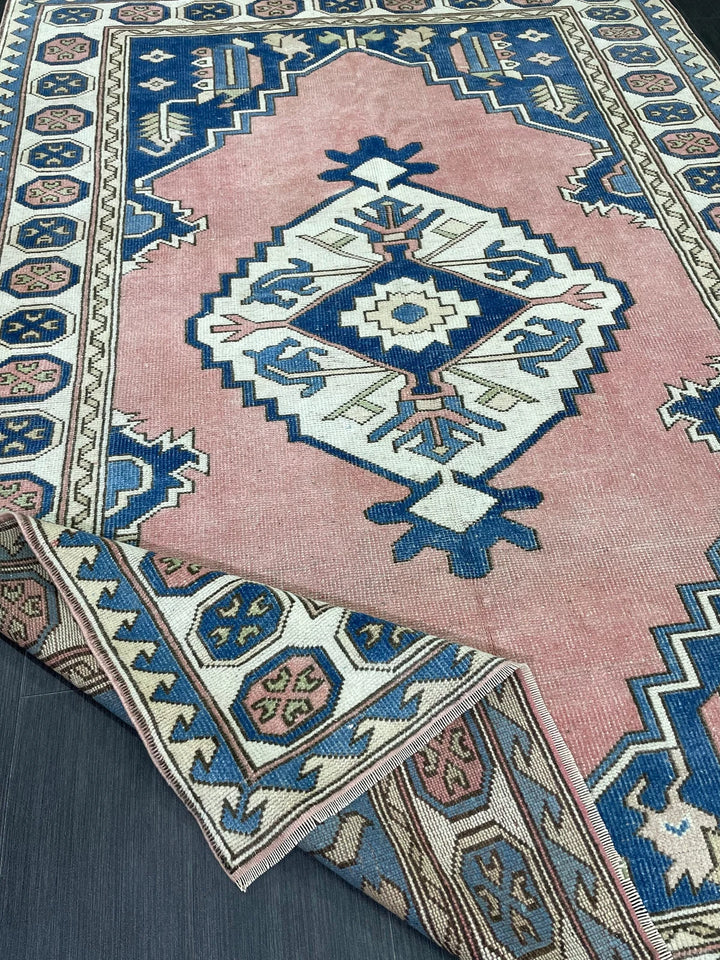 Blue Turkish Oushak Rug 5' 3" x 7' 6" Hand-Knotted | No. WR61654