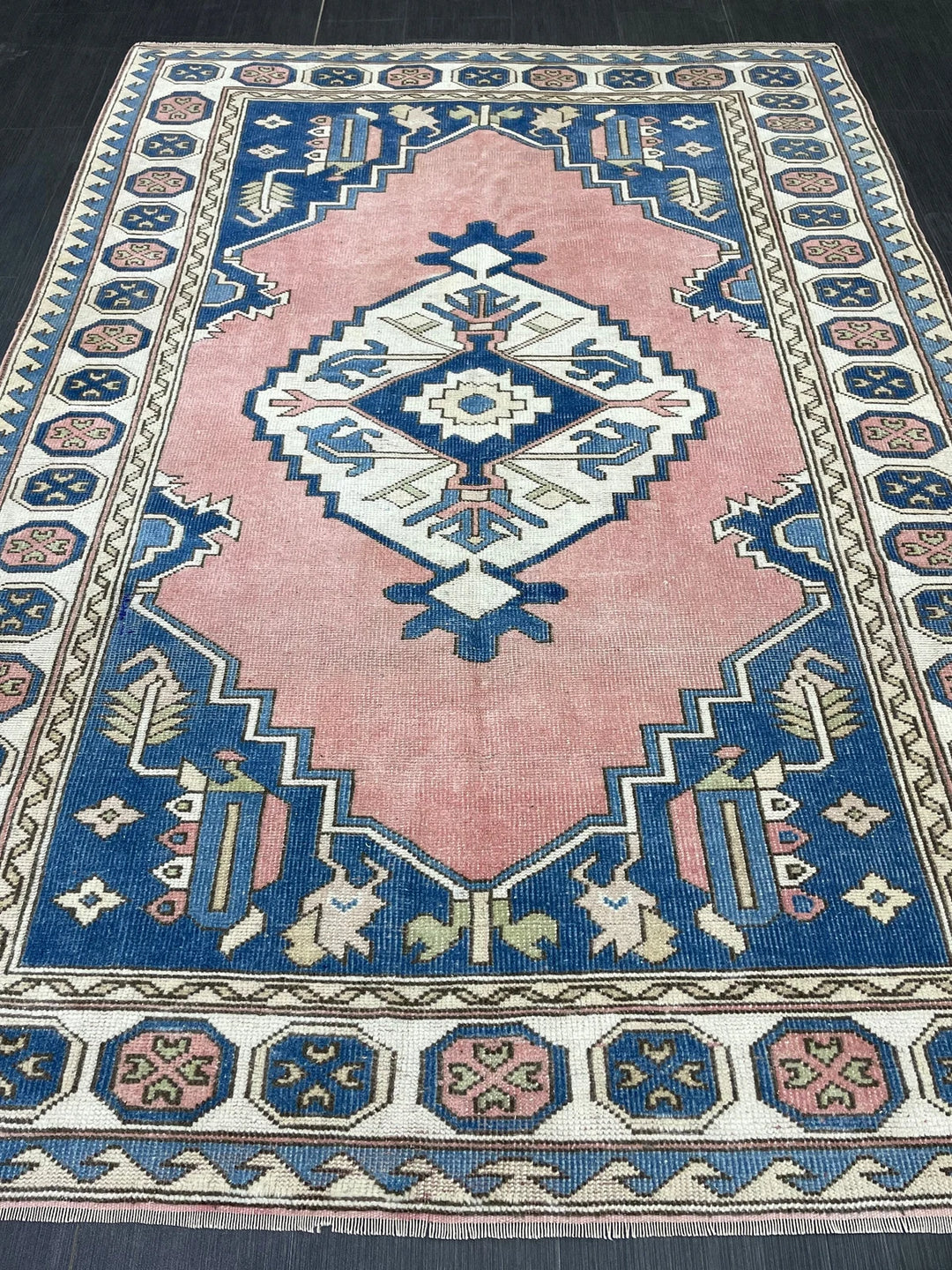 Blue Turkish Oushak Rug 5' 3" x 7' 6" Hand-Knotted | No. WR61654