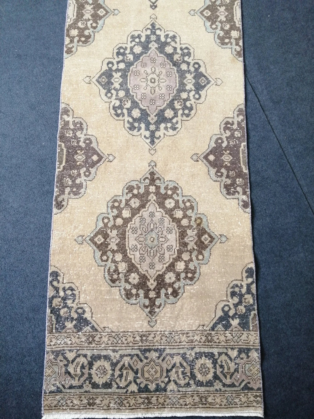 Beige Turkish Runner Rug 2' 10" x 13' 8" Hand-Knotted | No. WR61957