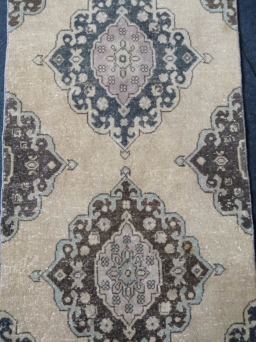 Beige Turkish Runner Rug 2' 10" x 13' 8" Hand-Knotted | No. WR61957
