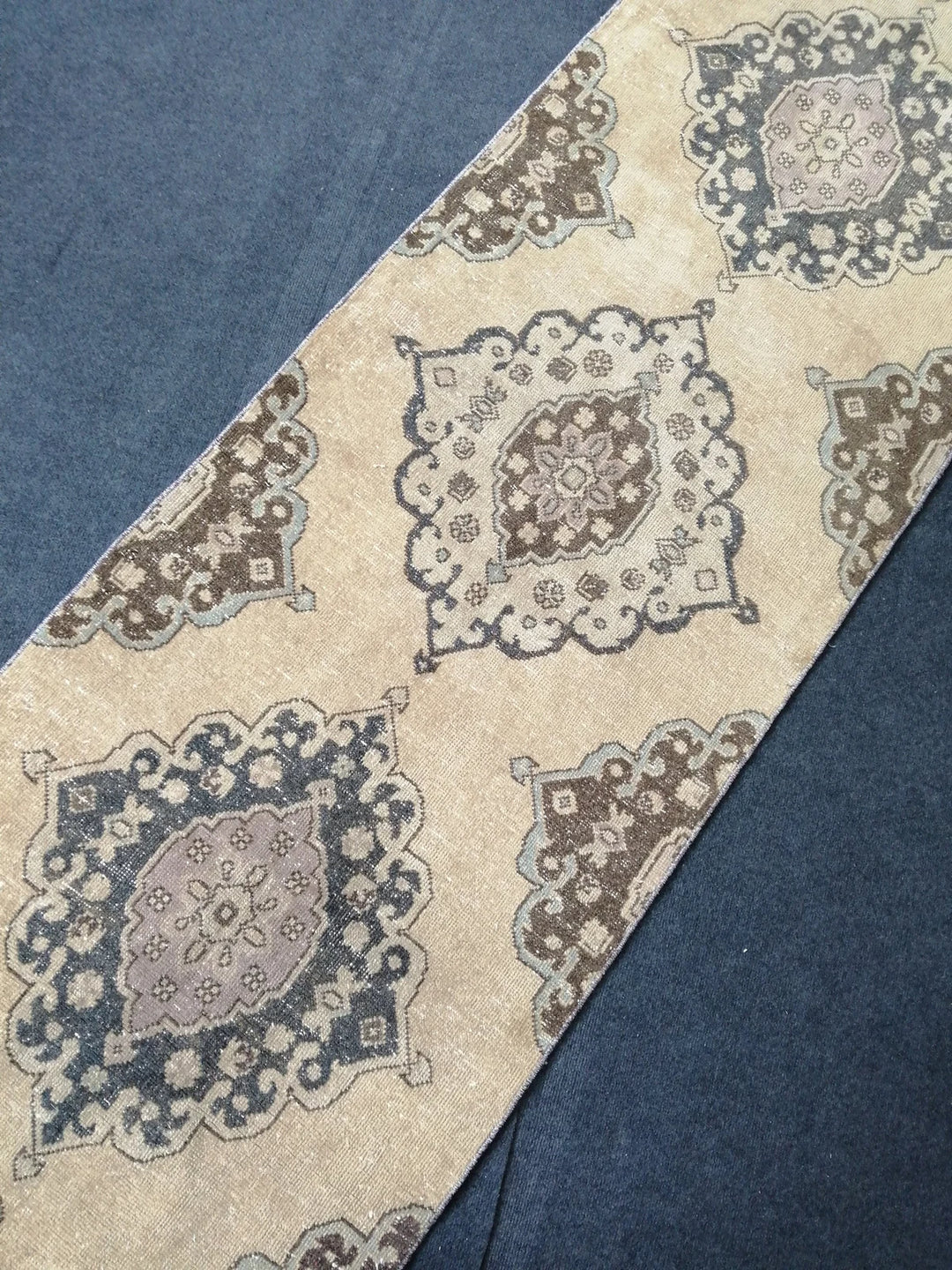 Beige Turkish Runner Rug 2' 10" x 13' 8" Hand-Knotted | No. WR61957