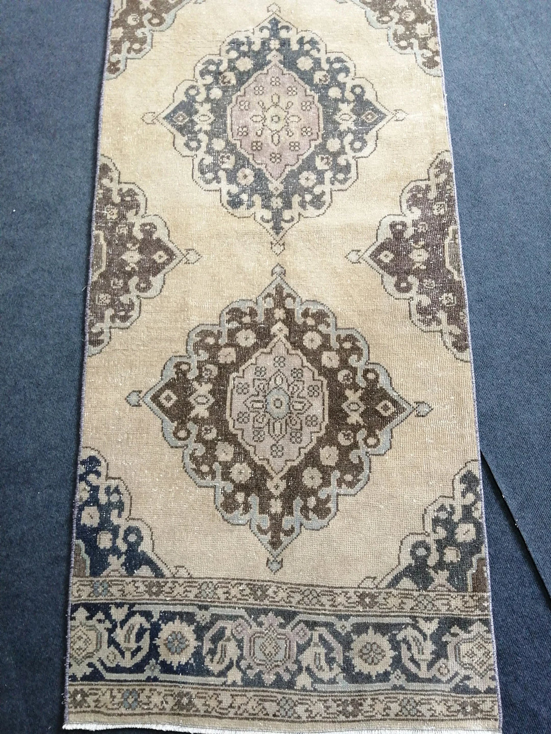 Beige Turkish Runner Rug 2' 10" x 13' 8" Hand-Knotted | No. WR61957