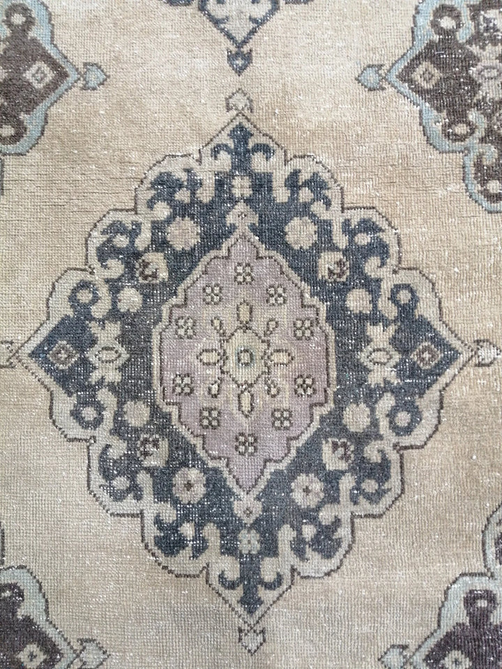 Beige Turkish Runner Rug 2' 10" x 13' 8" Hand-Knotted | No. WR61957