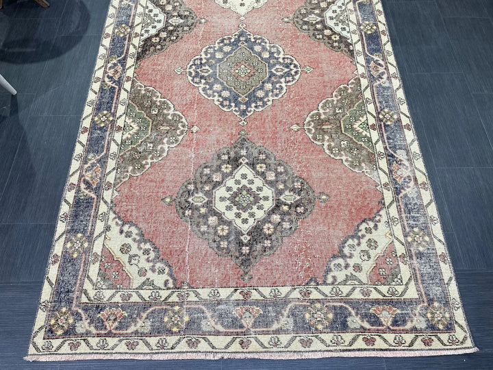 Brown Turkish Runner Rug 4' 8" x 12' 4" Hand-Knotted | No. WR62060