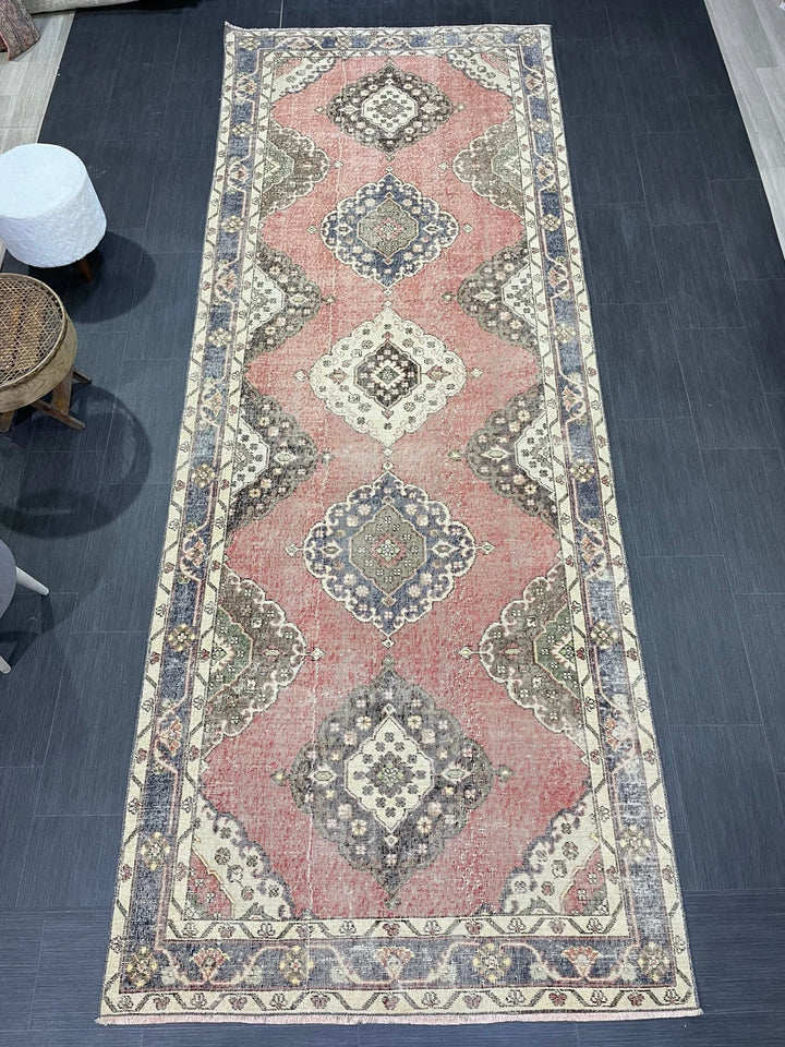 Brown Turkish Runner Rug 4' 8" x 12' 4" Hand-Knotted | No. WR62060