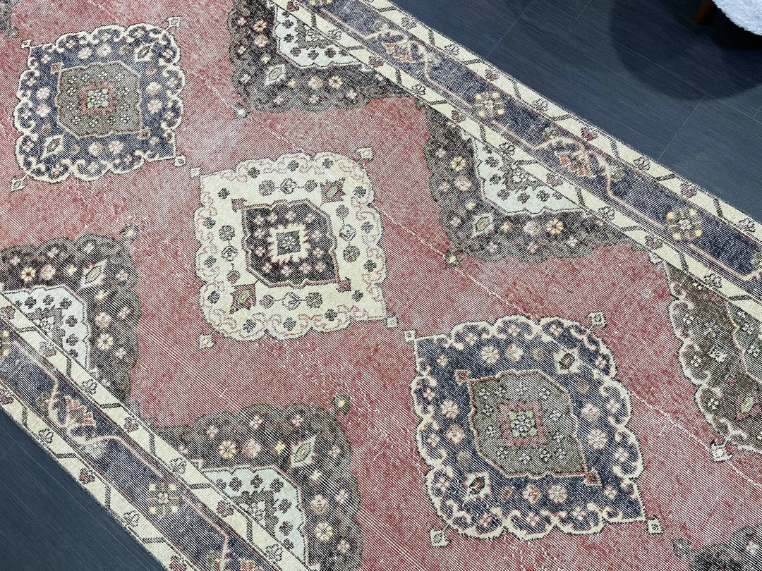 Brown Turkish Runner Rug 4' 8" x 12' 4" Hand-Knotted | No. WR62060