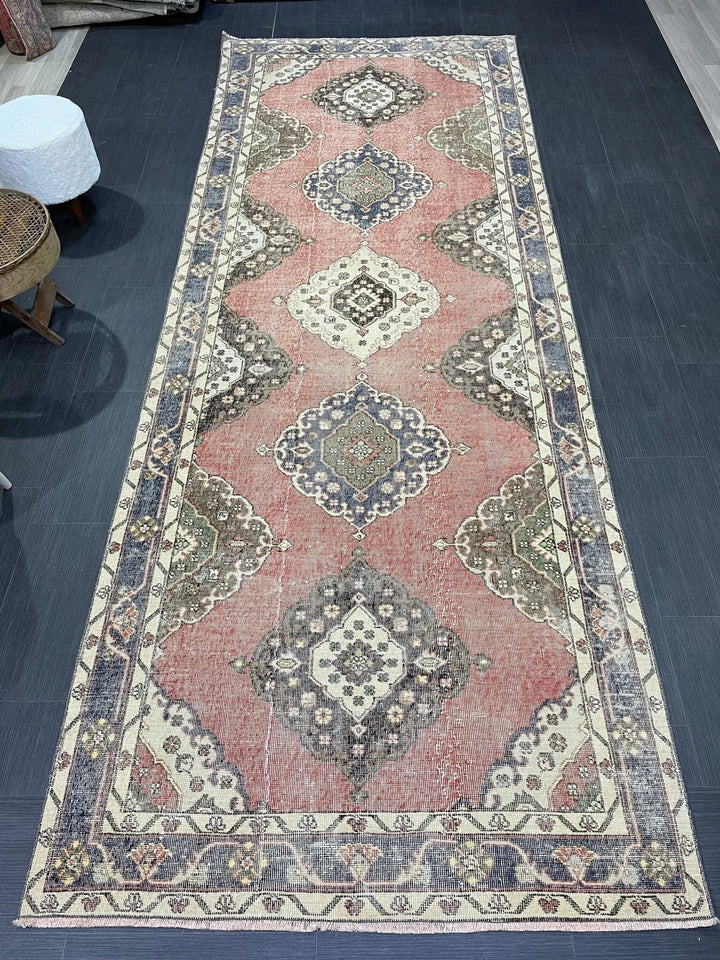 Brown Turkish Runner Rug 4' 8" x 12' 4" Hand-Knotted | No. WR62060