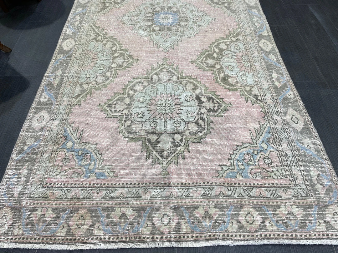 Pink Turkish Runner Rug 4' 3" x 9' 2" Hand-Knotted | No. WR62190