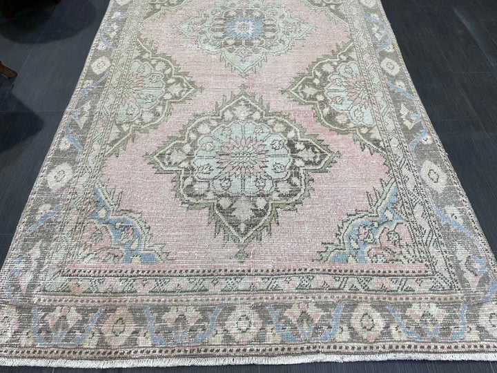 Pink Turkish Runner Rug 4' 3" x 9' 2" Hand-Knotted | No. WR62190