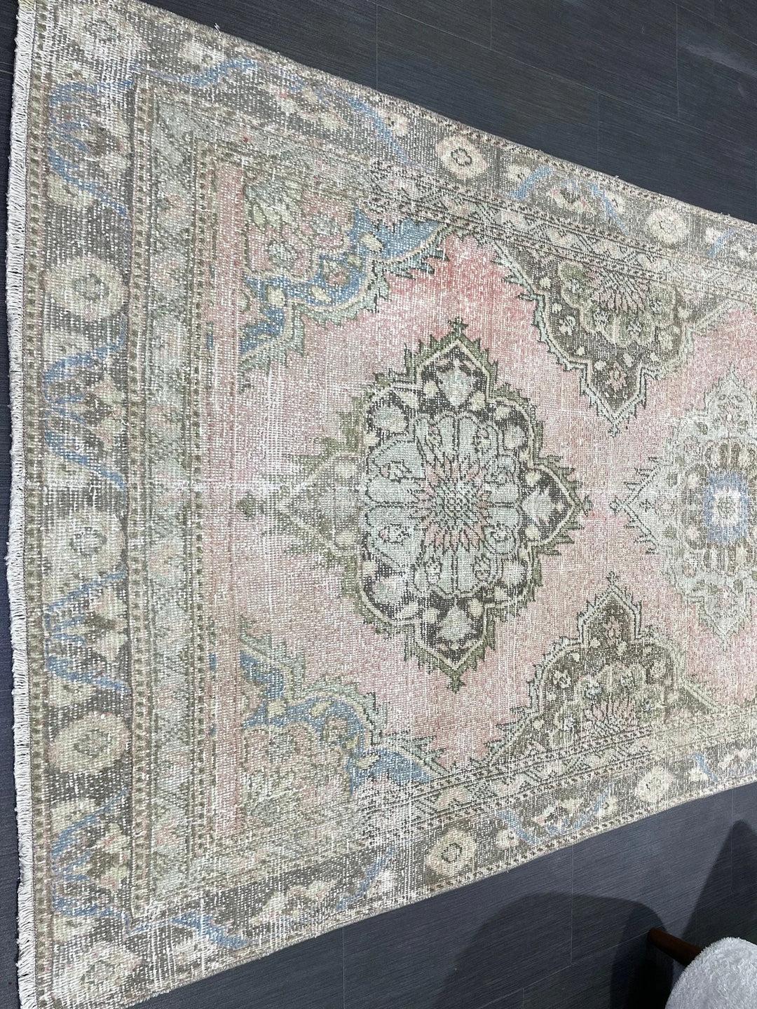 Pink Turkish Runner Rug 4' 3" x 9' 2" Hand-Knotted | No. WR62190